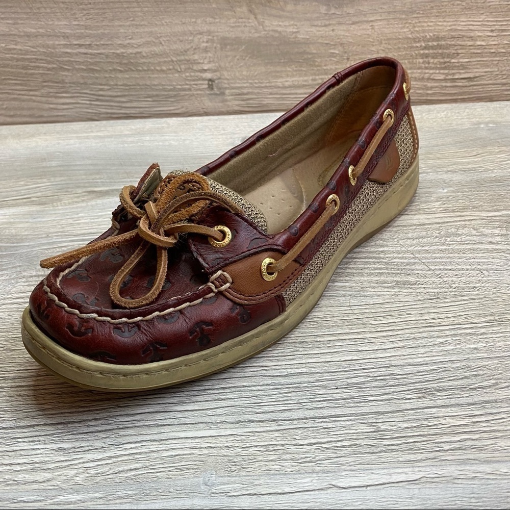 Sperry top sider leather angelfish burgundy brown loafers size 7.5